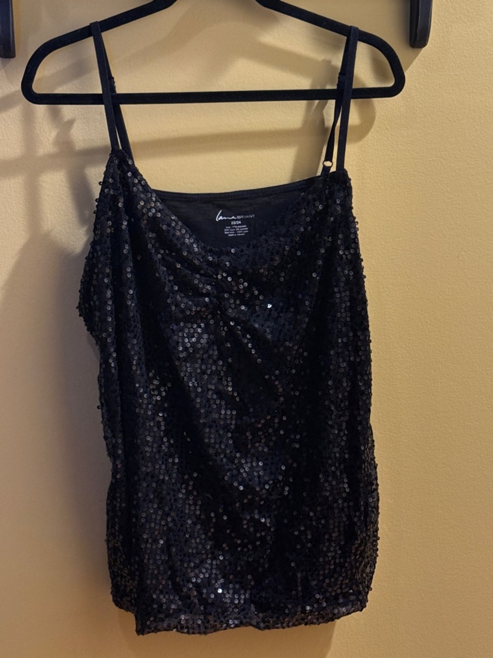 Lane Bryant Black Sequin Camisole